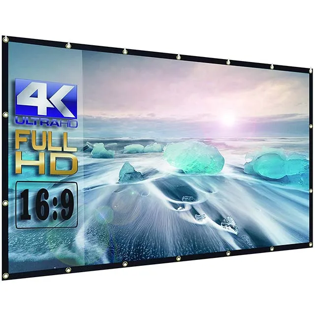 Заводская цена 16:9 настенный 4k 1080p 100 дюймов ALR портативный складной короткий экран для наружного ТВ кино