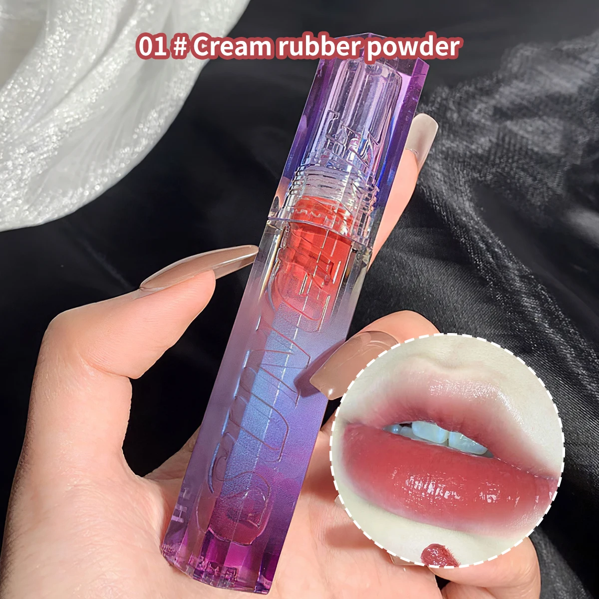 HELLO STYLE Manufacturer Dreamy Purple Glass Shimmering Mirror Lip Gloss Non Stick Cup Whitening Lipstick