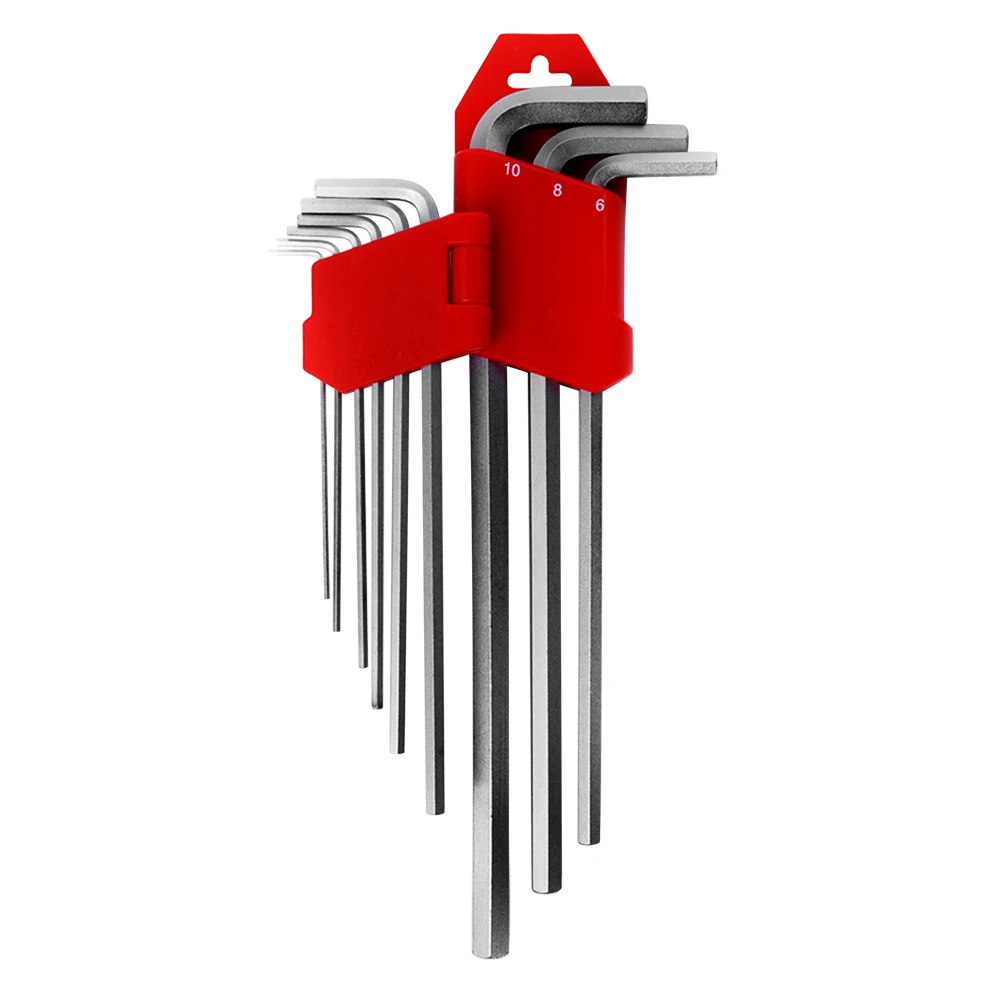 9 шт. Высокое Качество Индивидуальный Ручной инструмент длинный кронштейн тип L CRV метрический шестигранный ключ набор ключей