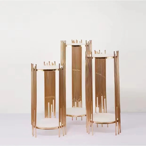 Оптовая продажа с завода, цилиндрический десертный стол, подставка, блестящий золотой свадебный плинт для праздника, вечеринки