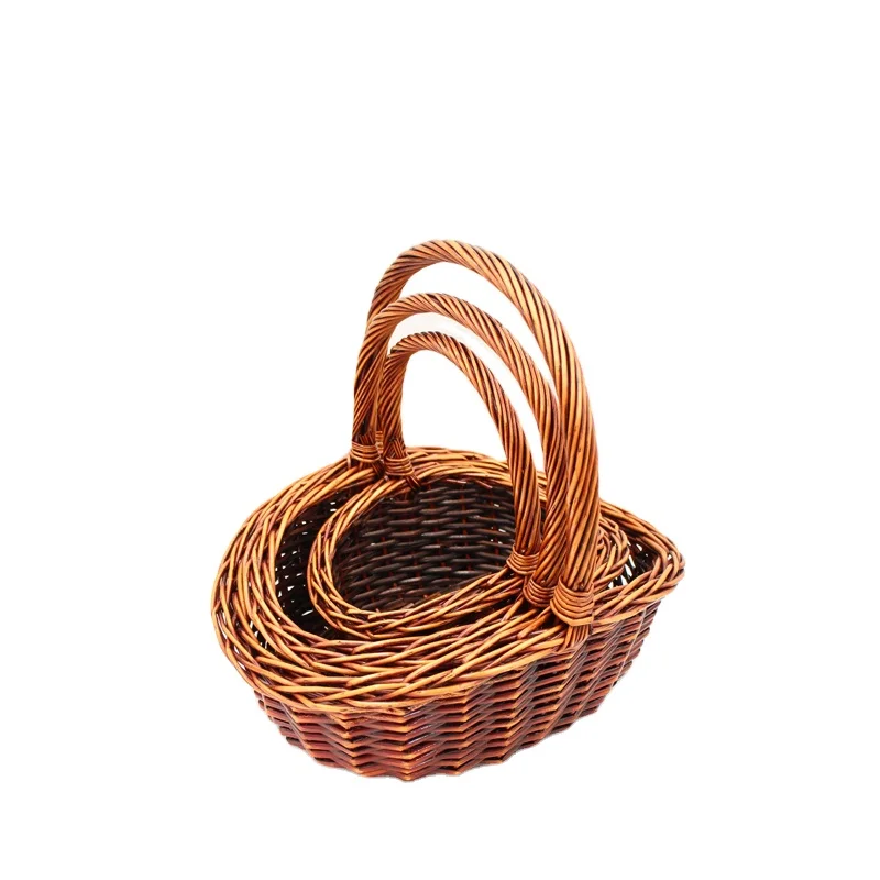 Hot selling 2021 decorate storage vintage natural wicker storage basket with handle