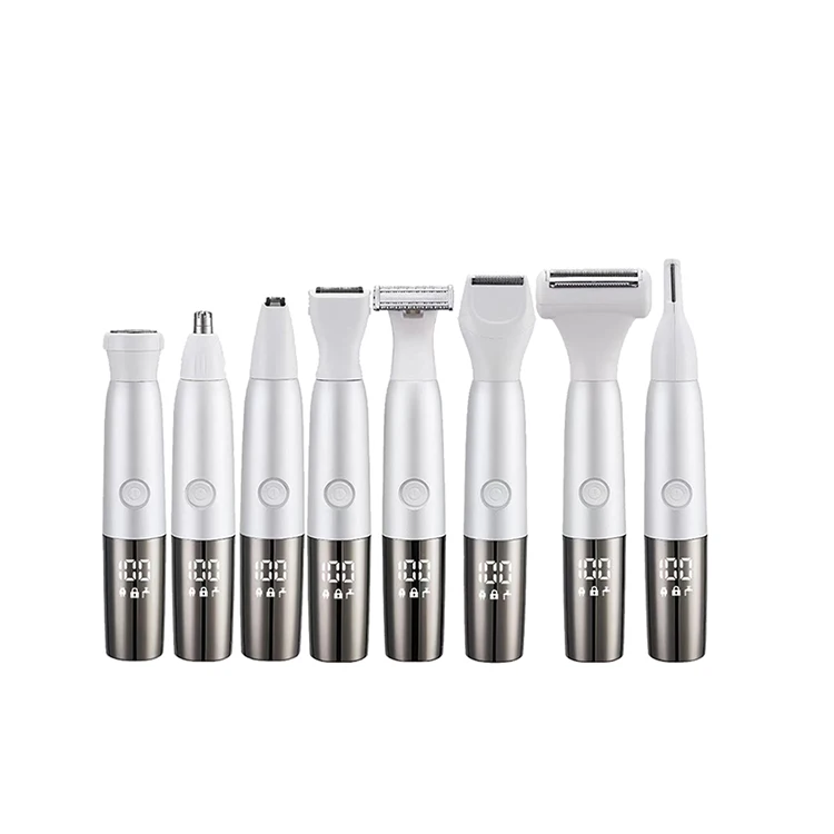 Cordless Rechargeable Epilator  Dry Hair Women Electric Epilator 8 in 1 USB Rechargeable Electric Handheld Lady Hair Trimmer Set