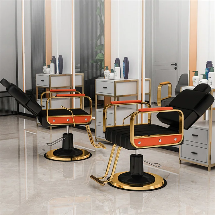 High-End Hair Salon Styling Chair Equipment Barbershop Haircut Perm Hair Dye Lounge Lift Deck Chair Beauty Barber Chair