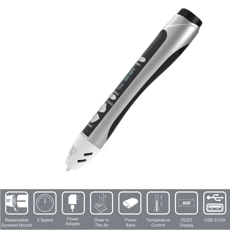 Christmas gift intelligent 3D pen drawing kit with 5 speed adjustable