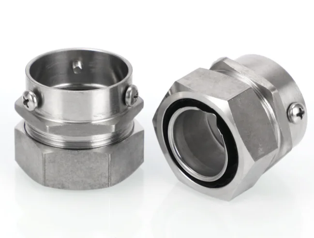 304 Series DKJ Sleeve Style Adaptor Ferrule Type Hose Joint Thread Stainless Steel Flexible Conduit Connector