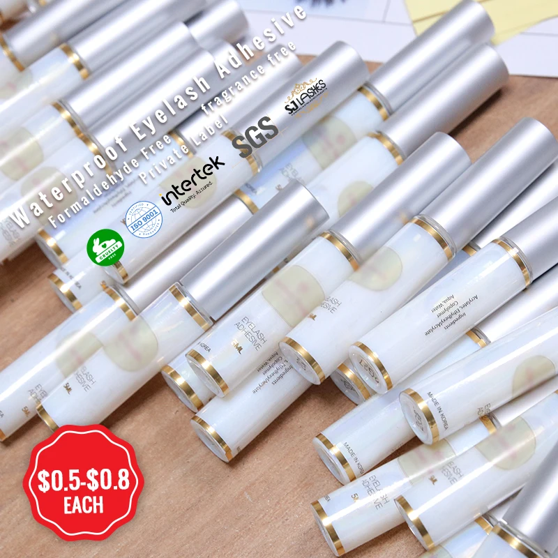 Lash Glue pegamento para pestanas Customized Pr jivate Label Vegan 5ml 7ml Waterproof False Eyelash Glue Latex Free Eyelash Glue