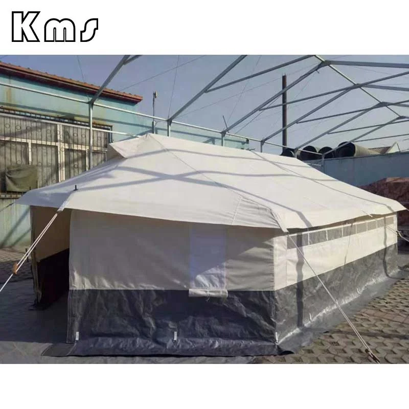 KMS Custom OEM Canvas 6.6x4m White Waterproof Windproof  Tents Used With Ground Sheet Camping Outdoor Tent