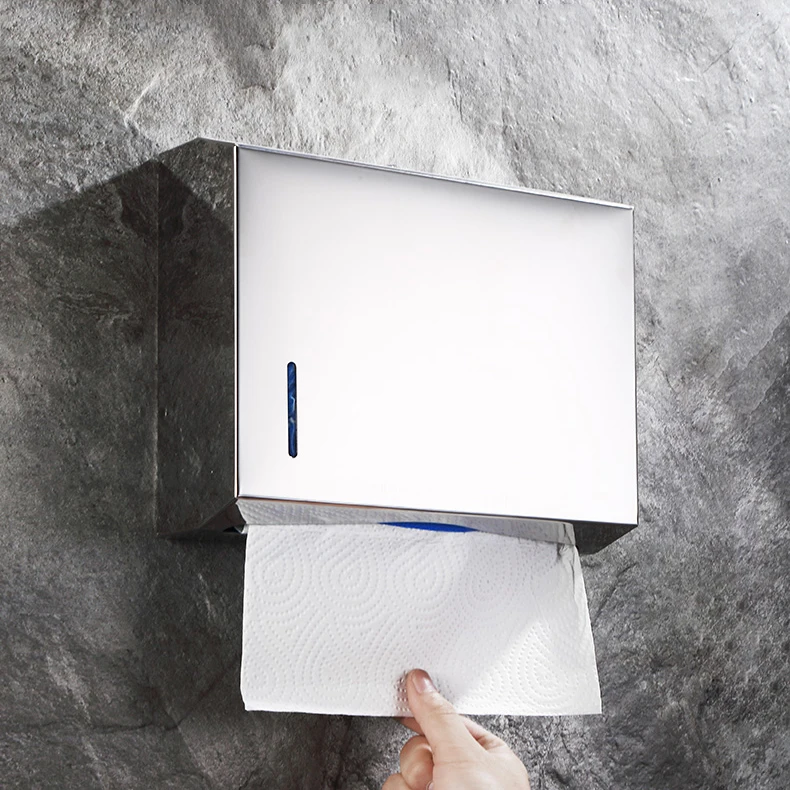 Satin Matte black Luxury Toilet Washroom wall mounted stainless steel bulk commercial paper towel dispensers with large capacity