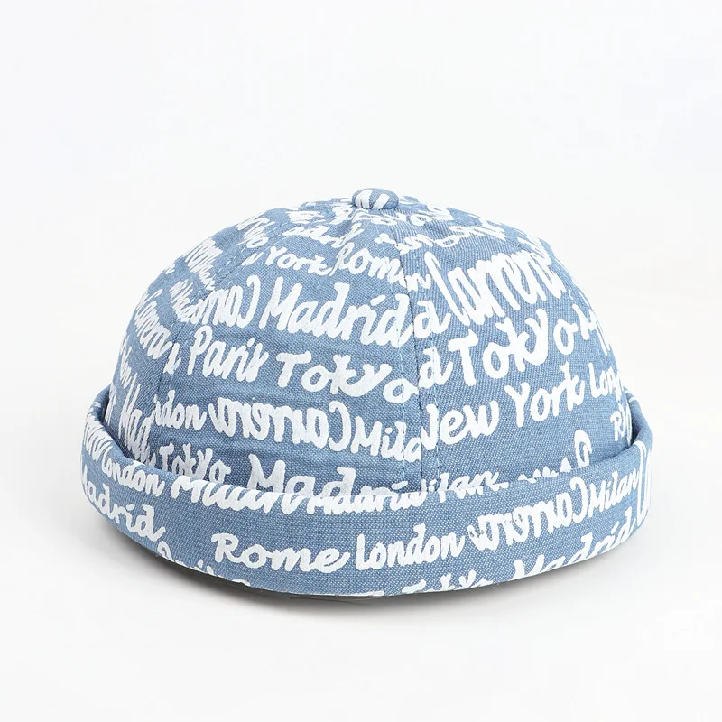 European and American new printed graffiti letters skullcap hat men street fashion hip hop watermelon round beanie hat