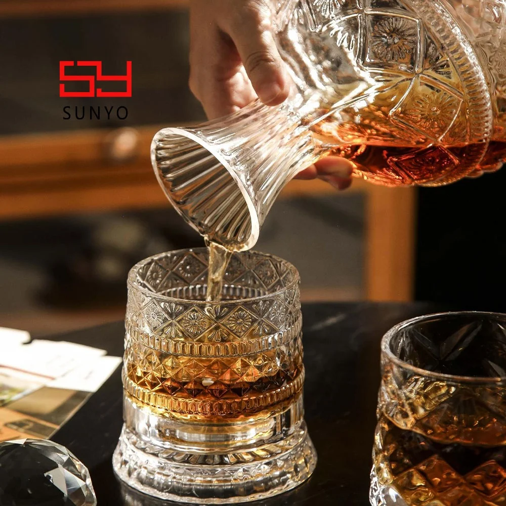 Luxcury Style Decanter Sets Top Grade Iceberg Professional Whiskey  Glass Crystal Wine Whiskey Decanters