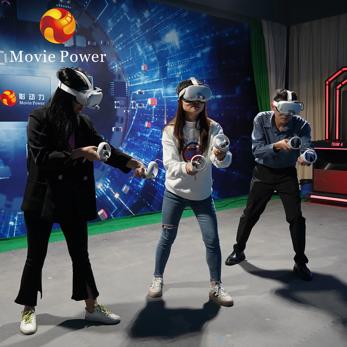 9d VR room kat walk vr arena big space adult simulation games vr shooting arena multiplayer