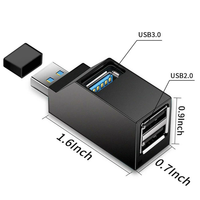 FREE SAMPLE portable mini 3 port usb 2.0/20 and 3.0/30 splitter hub