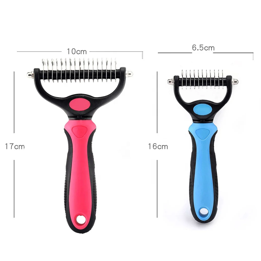 HGL HANBD PET Professional Designed stainless steel plastic pet grooming cleaning massage  hair finger fur remover comb  brush