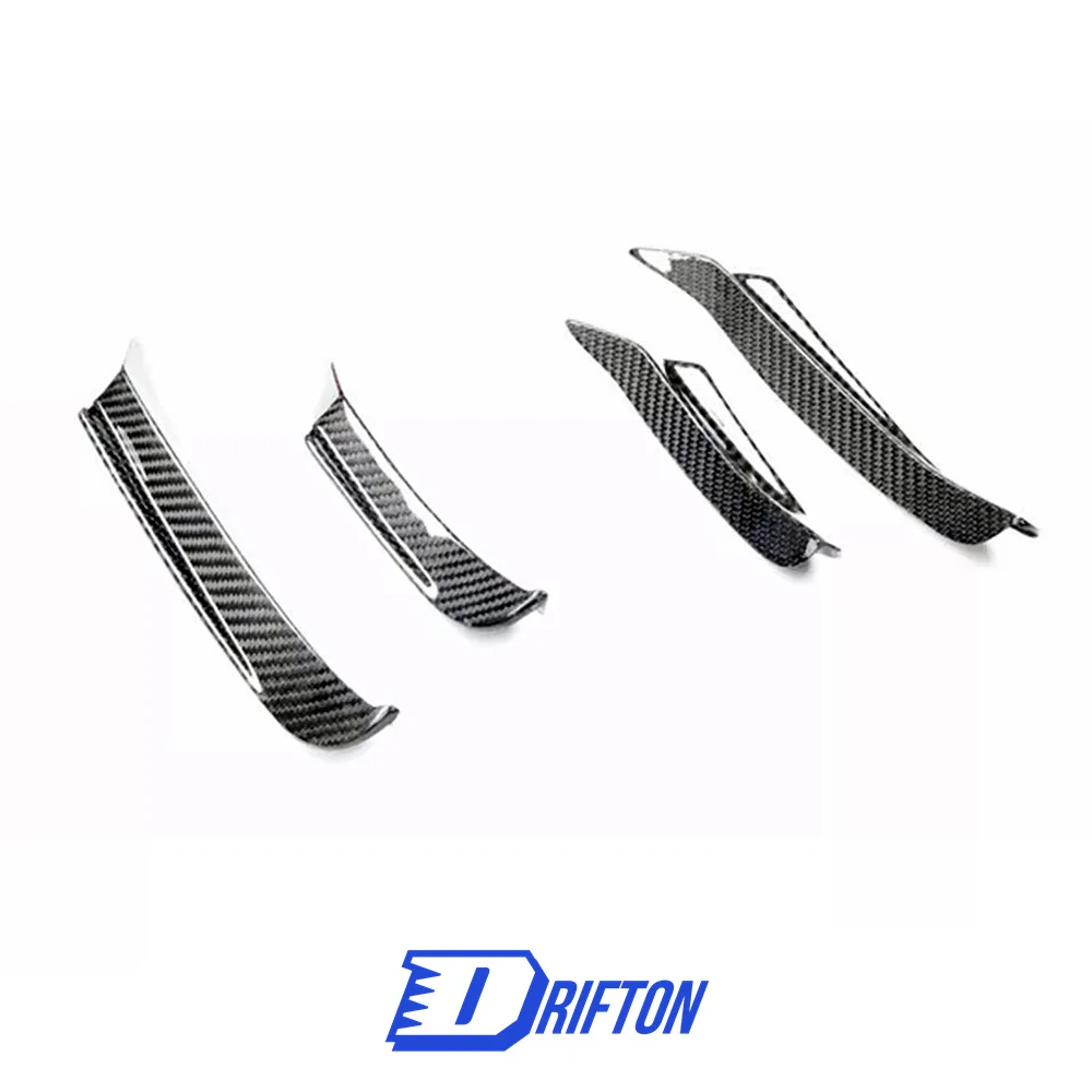 TAKD Style Dry Carbon Fiber Front Bumper Canards For BMW 8 Series G14 G15 G16