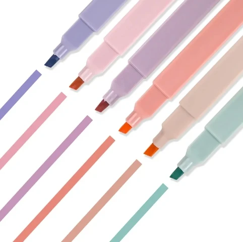 Hot Sale Aesthetic Cute Highlighters Bible Pastel Highlighters Pens no bleed Assorted Colors