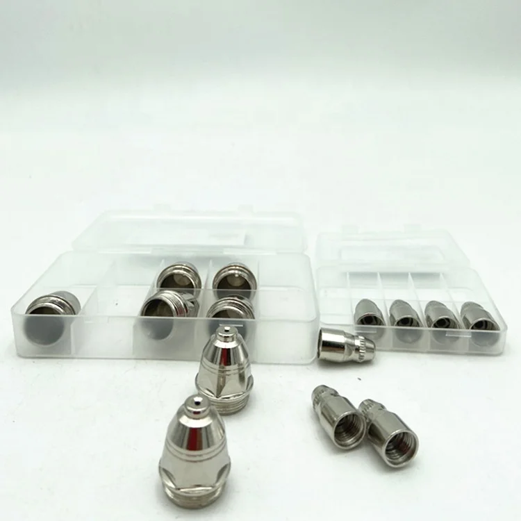 Plasma cutting nozzle and electrode used for P80