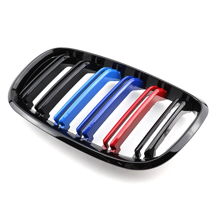 Dual-slat  M-color grille front bumper grille three color double slat line kindly grill For Bmw X5/X6 E70 2008-2014