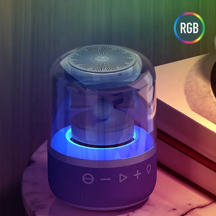 2022 hot sale Double Drivers RGB flame Speakers Christmas smart Speaker TF Card TWS Hi-fi speaker