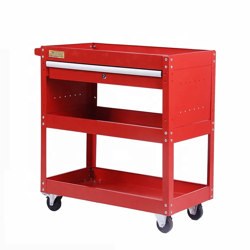 3 Layer Hand Tool Cart Service Trolley With Drawers Workshop Garage Organizer