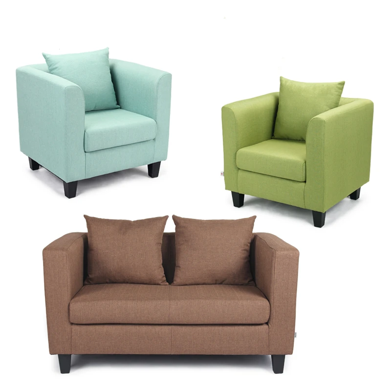 
Simplicity small apartment fabric sofa coffee shop milk tea shop bench sofa 