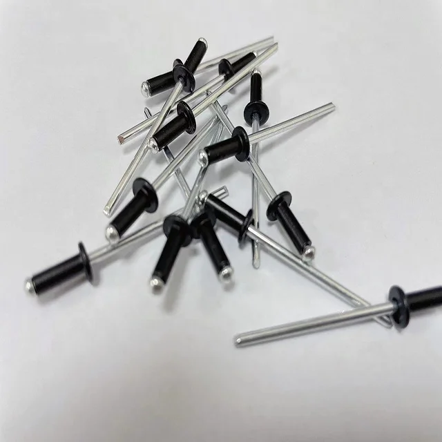 Din7337 open type black color painted domed head Aluminum steel