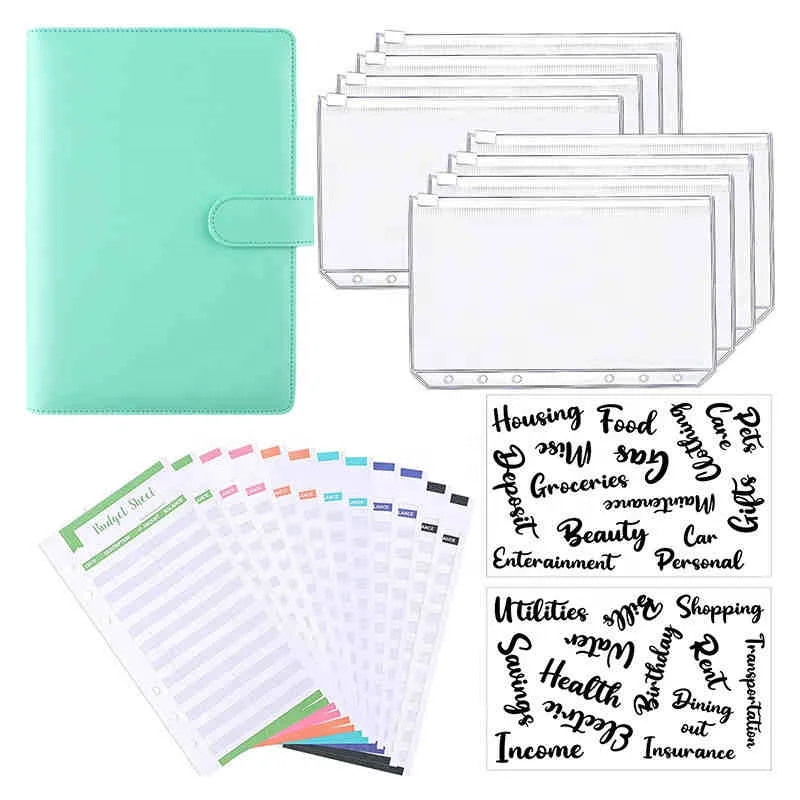 Ready to Ship New Design Money Saving Cash Envelope Budget System Binder Notebook with Zipper Envelopes