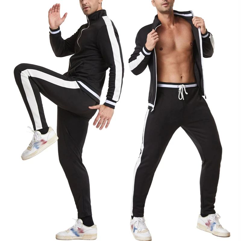 Custom Logo White Plain Jogger Sportswear Sets Unisex Blank Sweat Jogging Sweatsuit Men Track Suit Tracksuit For Men