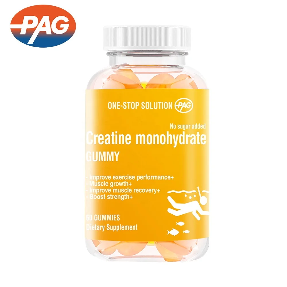 Производство мармеладных этикеток Спортивные Добавки чистые Креатиновые мышцы увеличивающие жевательные конфеты с моногидратом креатина