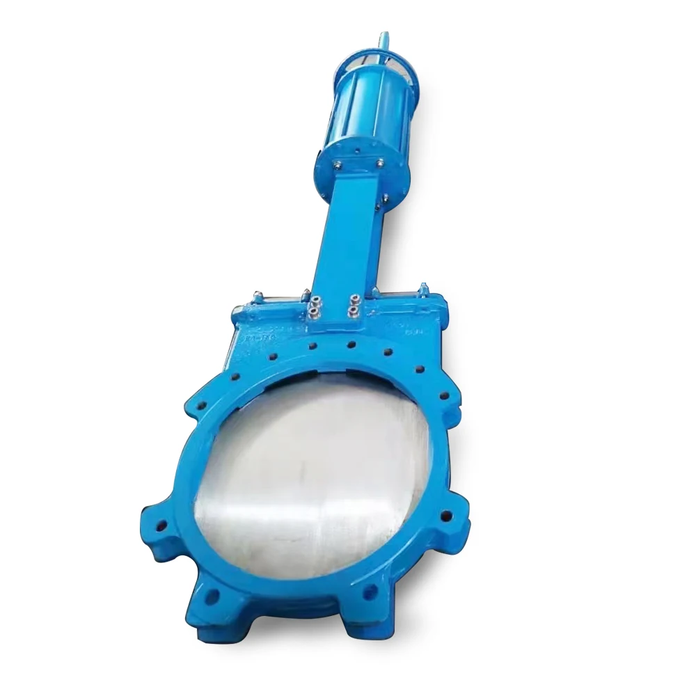 WCB Gate Valves carbon steel Single-acting pneumatic PN10/16  knife gate valve