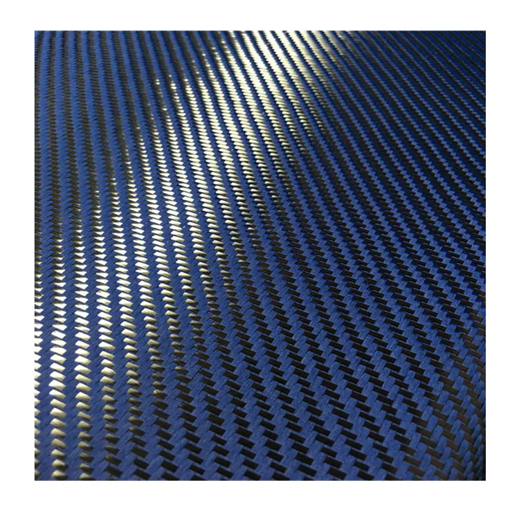 blue colorful carbon aramid fiber fabric