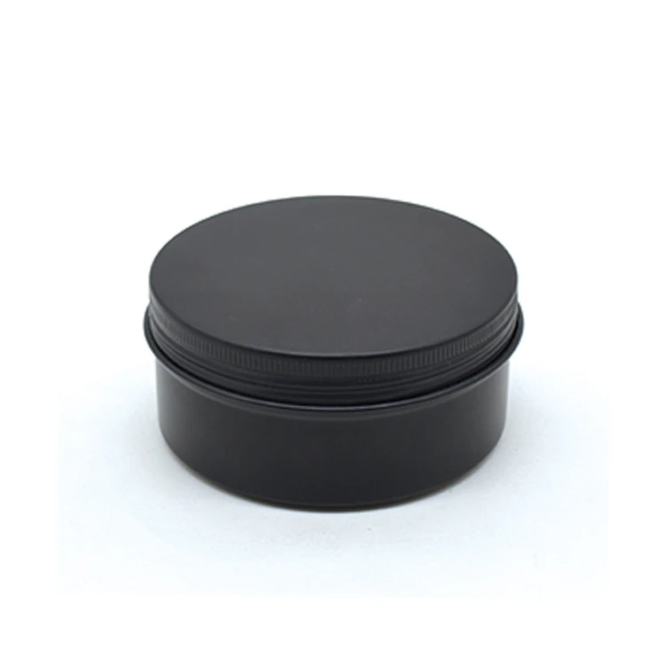 Aluminum Jar Cream Cosmetics Hair Wax Pomade Container Cans 60 Ml 100 Ml 120 Ml Round Screw Black 4oz