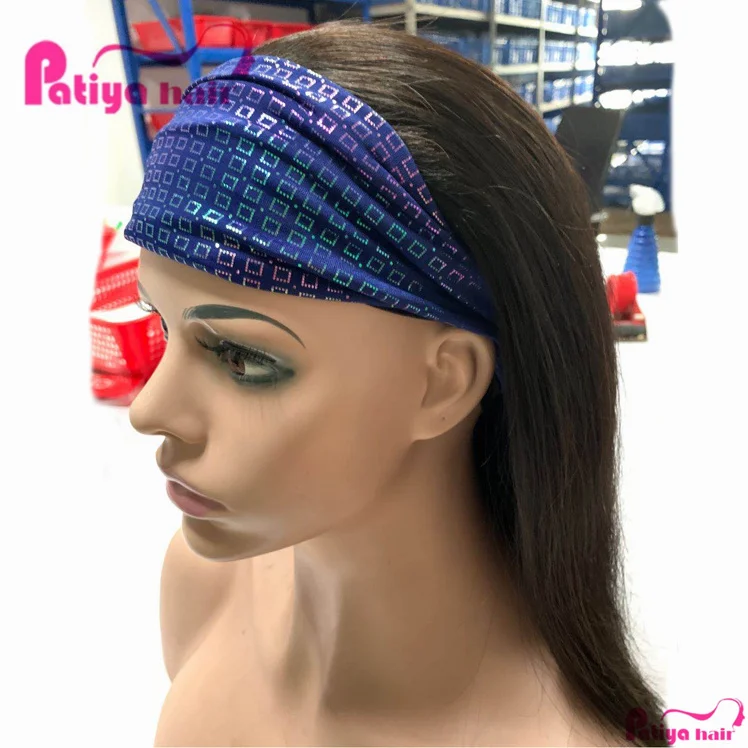 Natural Human Hair 12 inch Headband Wig With Combs Machine Made Brazilian Raw Hair Elastic Band Headband Straight Wigs Wholesale