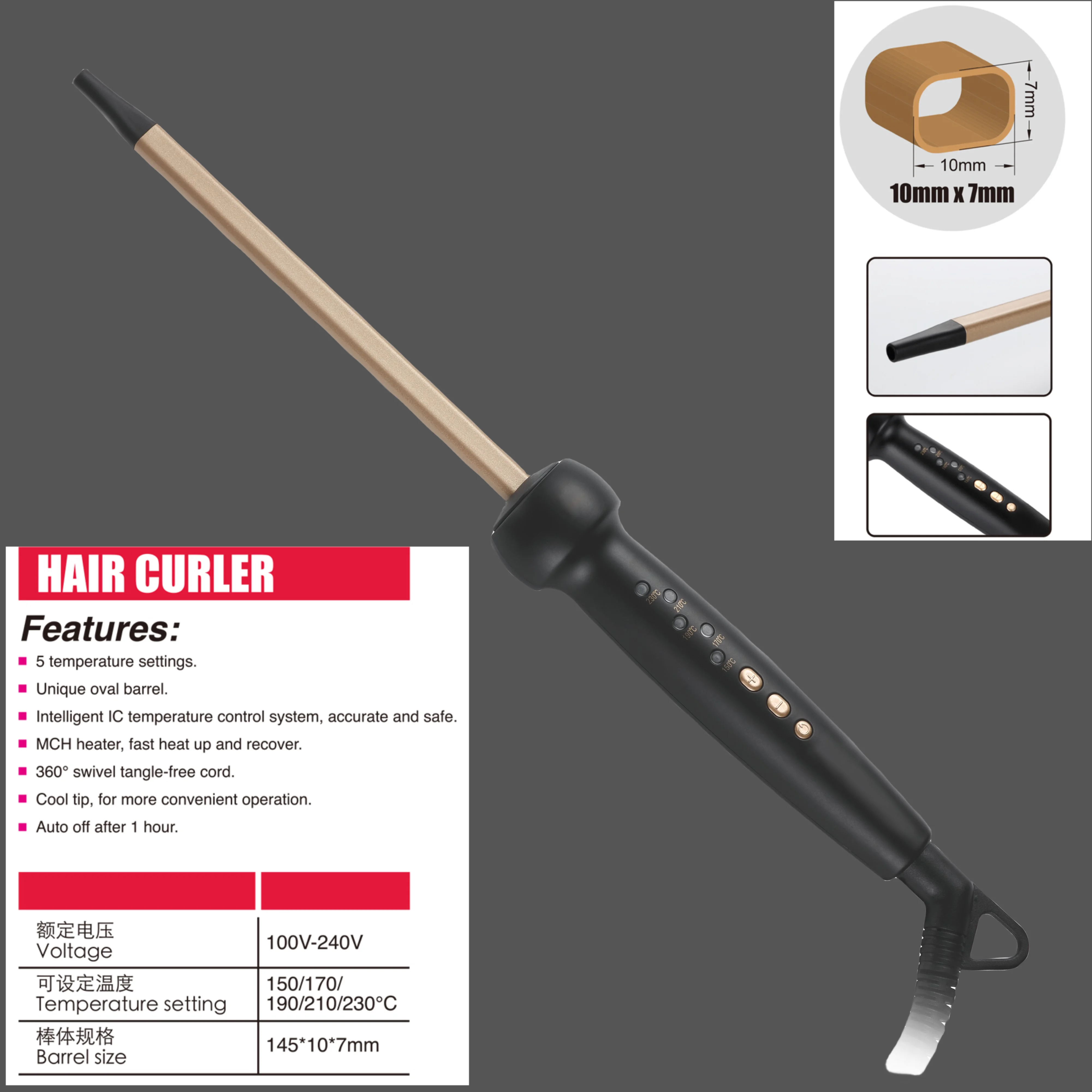 Super Slim MCH Tight hair curler hair iron and hair curls Wand Ringlet Afro at factory price