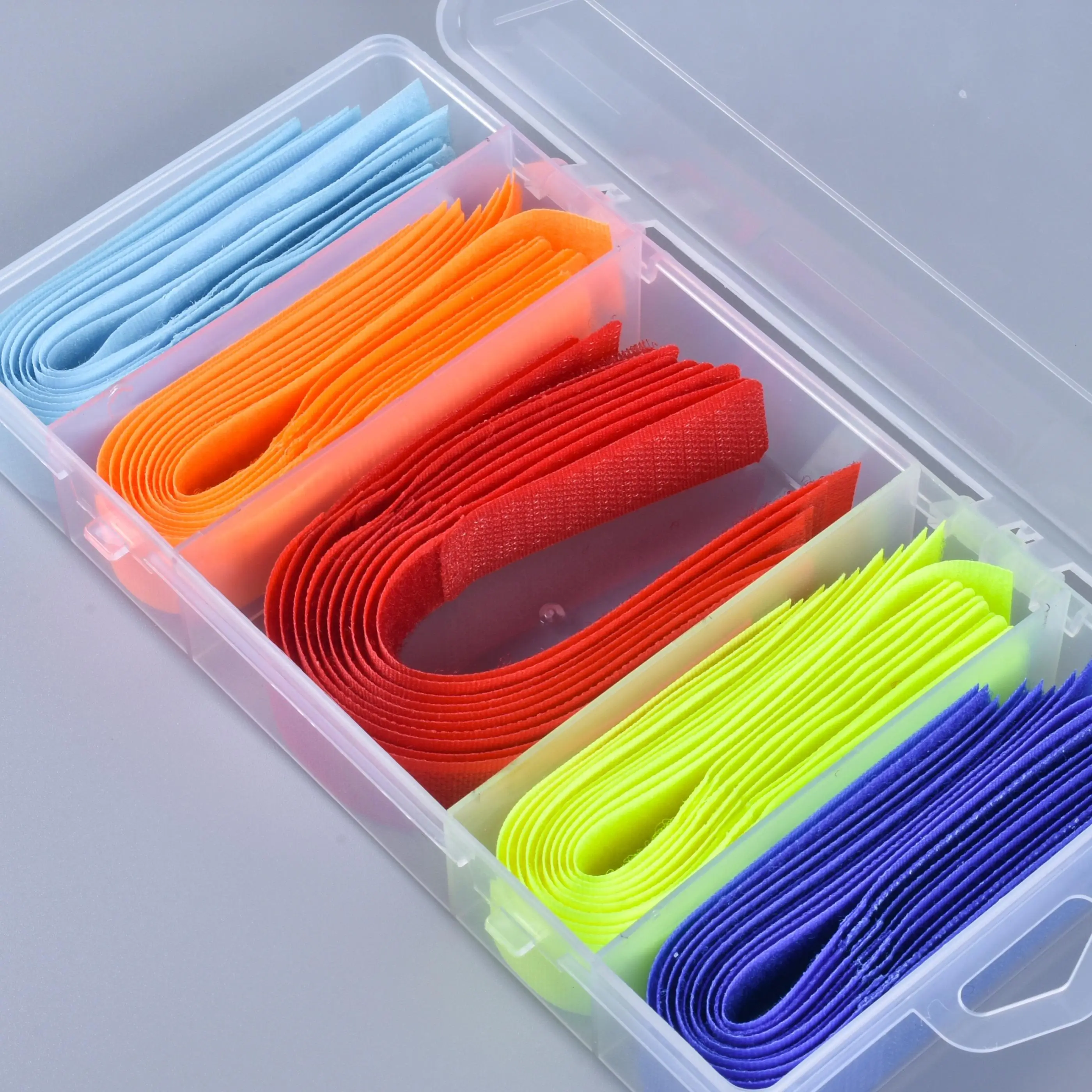 Dreieins PP Box 5 Colors Self Adhesive Hook And Loop Tape Cable Tie
