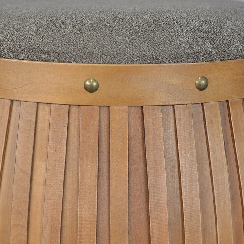 
Wooden batten woven stool Chinese style flannel wooden stool 