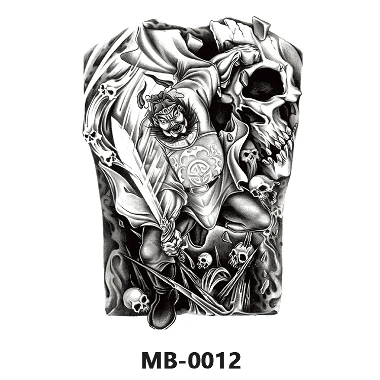 Personalised  Full Back Large Water Transfer Lasting Tattoo Sticker Waterproof Character Animal Rose Tiger Lion Full Back Tattoo