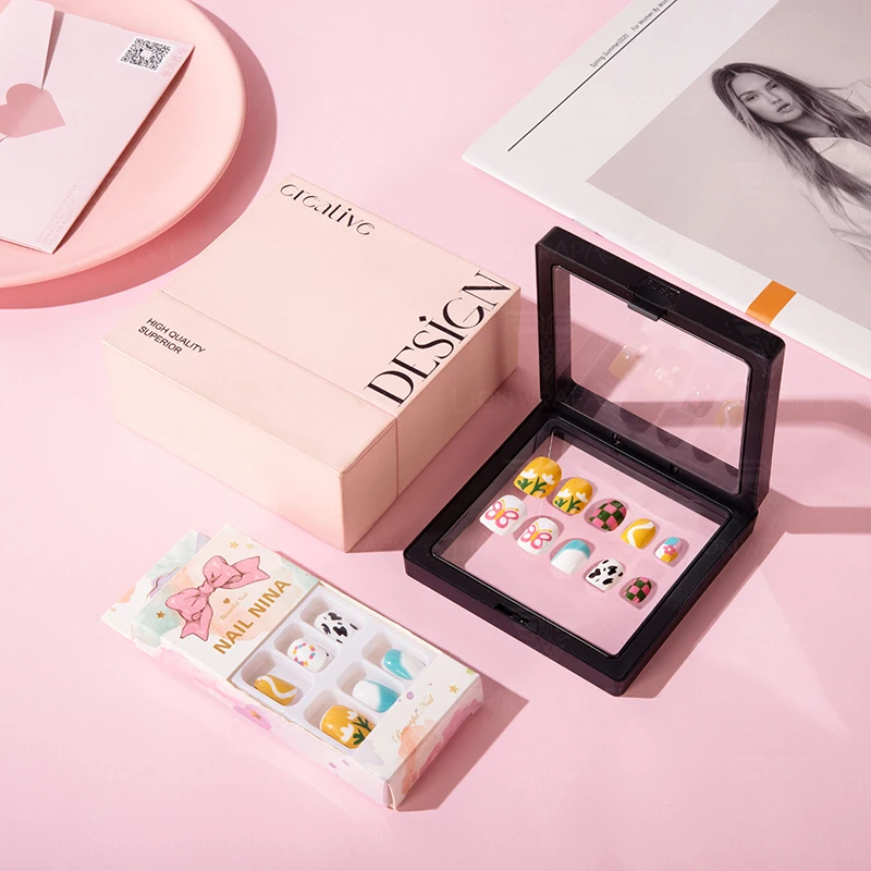 wholesale false nails packing box empty luxury press on nail packaging box custom press on nail boxes for press ons