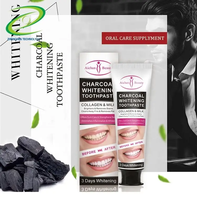 High Quality Wholesale Beauty Collagen Milk Brightening Remove Stains Bamboo Charcoal Whitening Toothpaste