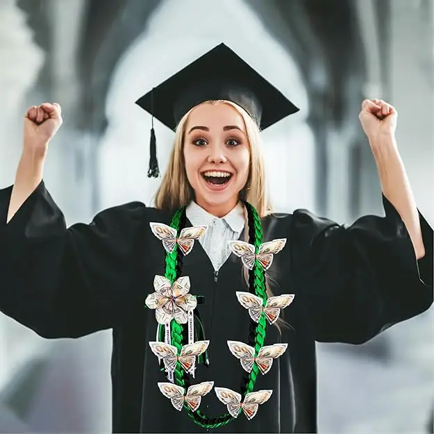 fashion jewelry necklaces Class of 2024  Braided  Gift Party Accessories for Women and Men Graduation Ribbon Lei