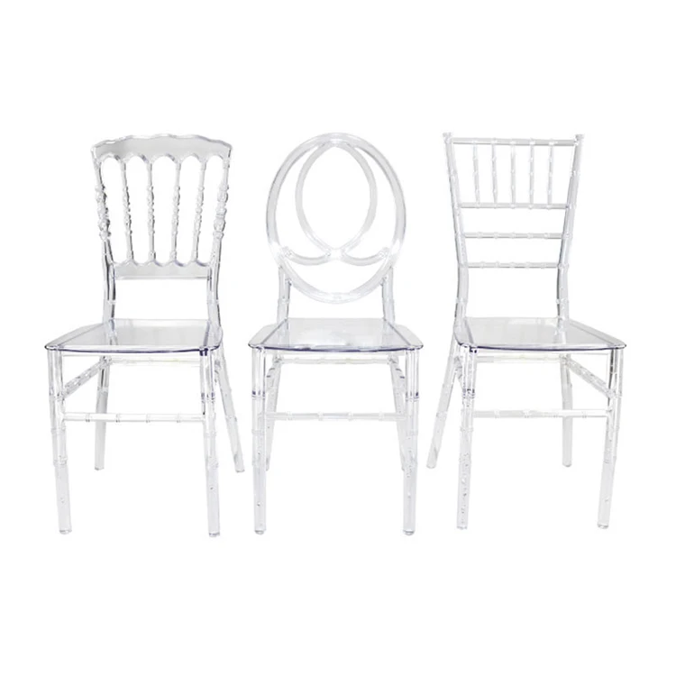 Hot Sale Factory Low Price Luxury Event Rental clear Wedding Chair Acrylic Plastic Ghost Chair for Events