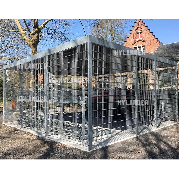 Steel large storage cage visible security street bike locker for sale