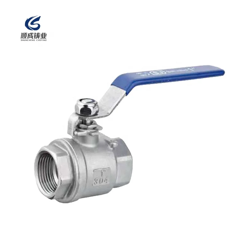 Shuncheng  2 PC ball valve stainless steel ball valve SS 304&316  for water,gas and oil