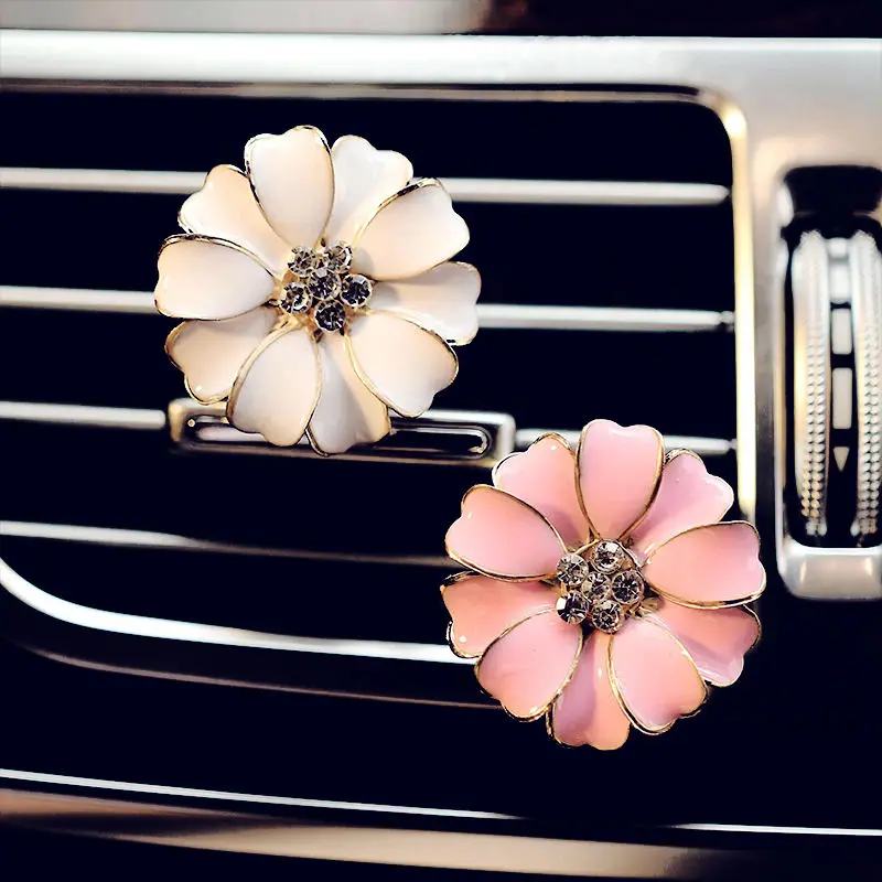 Delicate flower luxury creative automobile air conditioning outlet car perfume diffuser vent clip