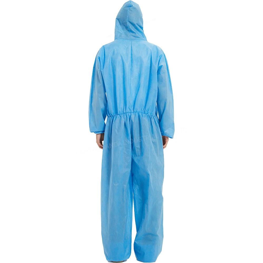 Синий одноразовый защитный комбинезон