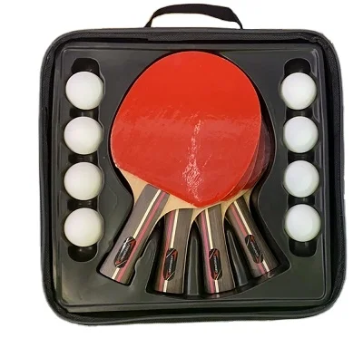 professional table tennis racket set case customized logo manufacturer directly made 4 Player table tennis racket