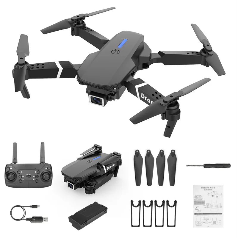 2022 New Quadcopter E88 Pro WIFI FPV Drone With Wide Angle HD 4K 1080P Camera Height Hold RC Foldable Quadcopter Dron Gift Toy
