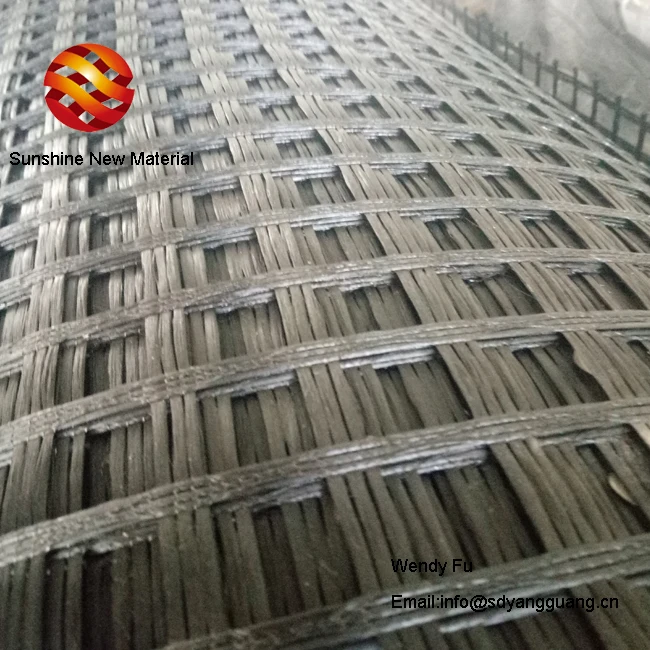 Fiberglass fabric mesh geogrid 100KN with CE