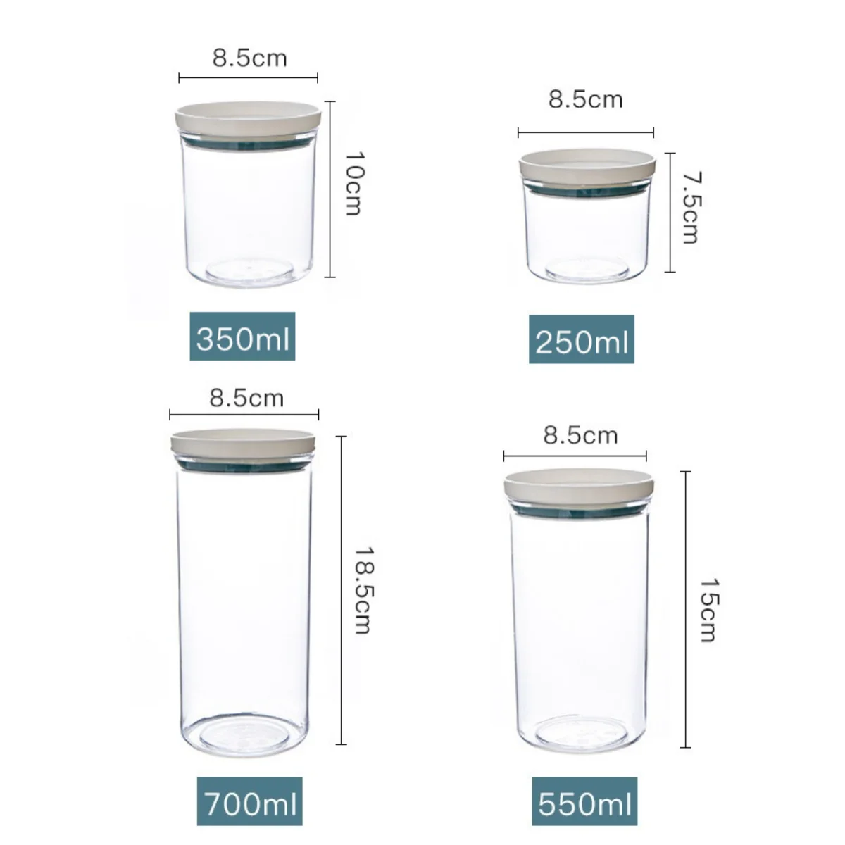 Food storage Container seal pot Snack Bottles Kitchen Preservation Household Grain Grade Plastic Transparent Storage Box Jar