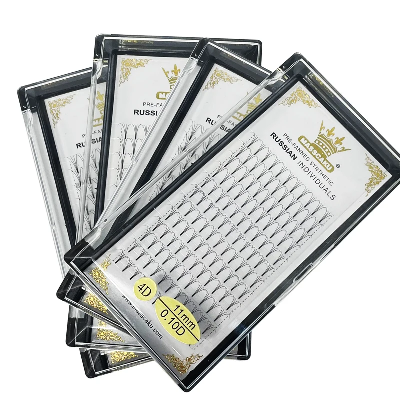 Wholesale 0.07 0.10mm individual lash mink d curl pre made fans volume short steam lashes premade fan