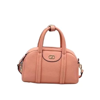 2024 New Wholesale PU Leather Ladies Lychee Pattern Handbag Letter Bowling Bags Crossbody Bag